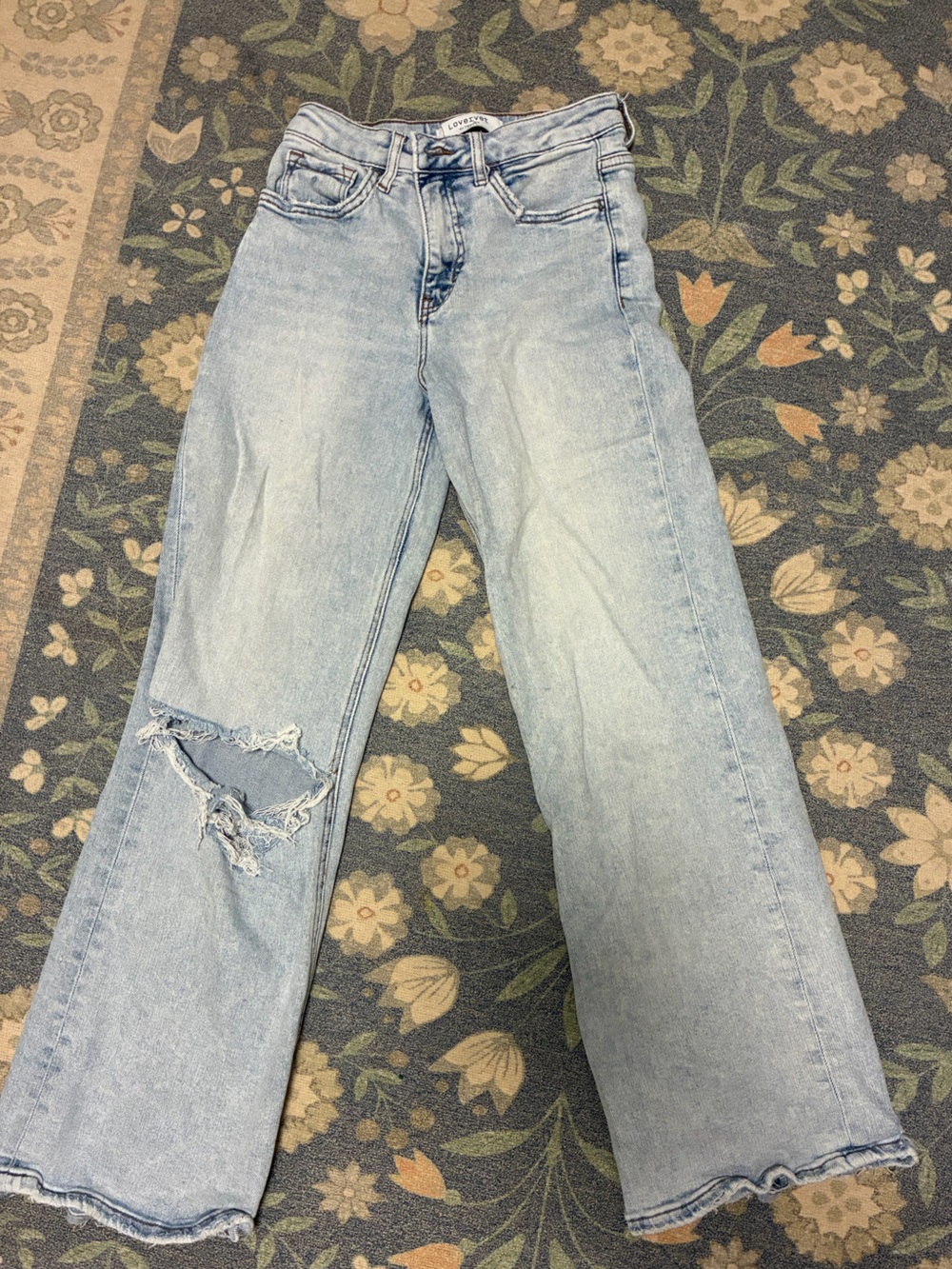 Light Wash Distressed Wide-Leg Jeans - Lovervet💙🤍